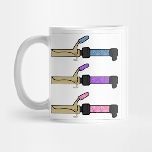 Gold Curling Iron with design Mug